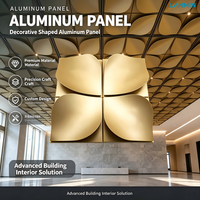 Panneau décoratif en aluminium 3D stéréo gaufré OEM d'usine, plaque métallique d'art moderne pour la décoration murale et de plafond des halls de centres commerciaux