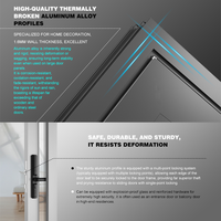 Fenêtres coulissantes horizontales en alliage d'aluminium de haute qualité, isolées thermiquement, résistantes aux impacts et aux ouragans, pour salon et extérieur