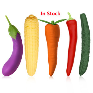 Clitoride G spot stimolazione peperoncino mais verdura giocattoli del sesso melanzana cetriolo verdura Dildo vibratore per le donne masturbazione - Product Image 1