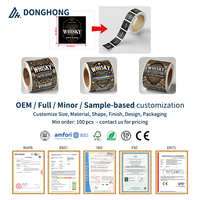 Donghong, papel de textura de lujo personalizado, 10ml, etiquetas de embalaje de viales, logotipo, impresión UV, etiquetas de péptidos, etiqueta de vial de 3ML