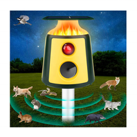 SAIJZEK Nouveaux appareils répulsifs solaires améliorés pour animaux à ultrasons pour cerfs avec capteur de mouvement et répulsif pour chat à lumière de flamme