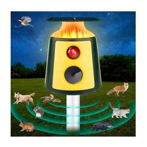 SAIJZEK Neue verbesserte Ultraschall-Hirschs chutz mittel für Solar Animal Repeller mit Bewegungs sensor und Flame Light Cat Repellent - Product Image 1