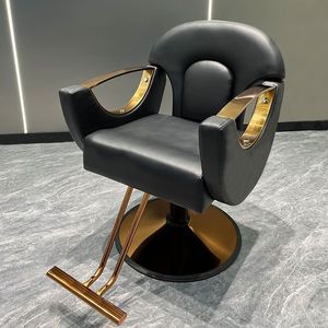 Moderner Schwarz-Goldener Friseurstuhl Schönheitssalon-Stuhl Vollständig Verstellbarer Friseurstuhl Hydraulisch Höhenverstellbar mit Rundem Sockel für Salons - Product Image 5
