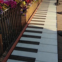 Carrelage LED interactif à détection pour piano, éclairage de marche d'escalier en réseau, carreaux extérieurs rouges pour sols, équipement de divertissement pour pièces.