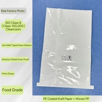 Sac composite papier-plastique 25 kg, enduit de PE, avec fond cousu, qualité alimentaire, pour l'emballage des céréales agricoles et des produits biologiques, certifié BRC