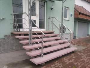 스테인리스 스틸 야외 계단 난간 1m 길이 0.9m 높이 2개 기둥 핸드레일 볼 링 2개 크로스 바 각도 조절 가능 (11kg) - Product Image 6