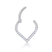 Anneau de nez clicker en titane ASTM F136 en forme de goutte d'eau 16G, segment articulé, pour piercing de cartilage, cadeau de mariage OEM