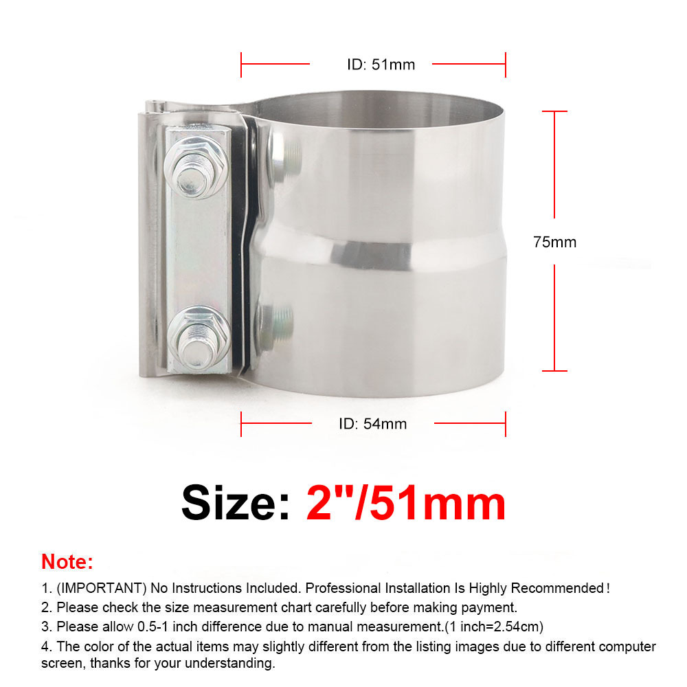 2.5 Inch Stainless Steel Butt Joint Exhaust Band Clamp Sleeve – For Exhaust Pipes