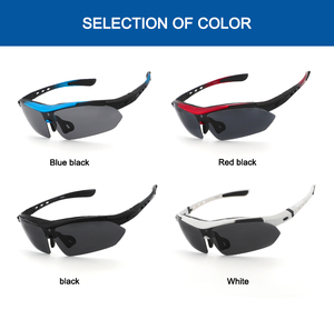 Set di 5 <span class=keywords><strong>Occhiali</strong></span> da Sole Sportivi Polarizzati con Lenti Intercambiabili per Ciclismo e Attività all'Aperto per Uomo e Donna - Product Image 3