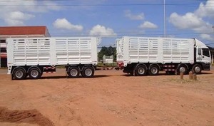 Venta directa de fábrica, barra de tracción de 3 ejes, remolque completo de 40-100 toneladas, remolque de camión completo con Estaca de valla - Product Image 5