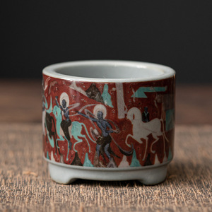 Quemador de Incienso de Cerámica Esmaltada Azul y Blanca, Mini Quemador de Incienso Antiguo con Diseño de Cloisonné para Madera de Agar y Sándalo, Decoración Colgante - Product Image 4