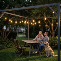 Guirlande lumineuse LED solaire étanche pour extérieur, jardin, patio, cour, camping, mariage, fête, festival, éclairage décoratif