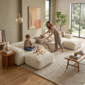 Divano Modulare Componibile Salvaspazio per un'Atmosfera Accogliente - Set Divano Sezionale Senza Struttura per Soggiorno - Product Image 4