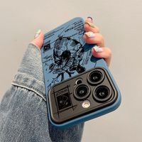Mode étui de protection antichoc conception populaire Graffiti coeur anglais étui de téléphone pour iPhone 16 15 17 Pro Max 14 13 12 11 XS