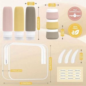 Bouteilles de voyage personnalisées avec logo, ensemble de pots cosmétiques étanches, ensemble de flacons de voyage rechargeables en silicone - Product Image 2