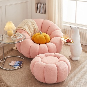 Pumpkin Couch Sofa Bedroom Balcony Italian Swivel Single Sofa Beanbag Recliner Lounge Velvet Sofa