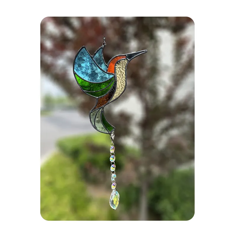 Bird stained glass window hanging New style stained glass bird suncatcher DIY glass bird suncatcher