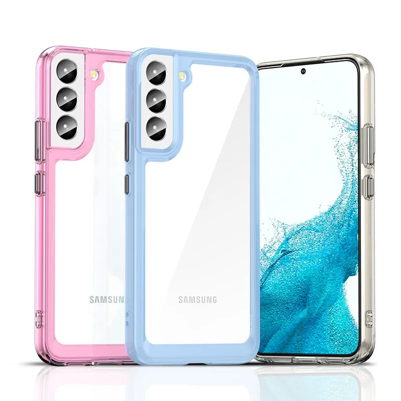 Good quality Beautiful design Colorful Series multi color clear acrylic phone case for Samsung S22 S22+ S22 Ultra