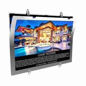 Advertising Slim Acrylic Magnetic <b>Led</b> <b>Light</b> <b>Box</b> Cable Hanging Bright Edge A3 Size Real Estate Window Display <b>Light</b> <b>Box</b> - Product Image 1