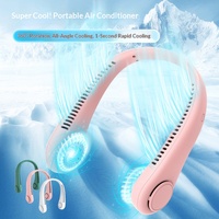 Nouveau ventilateur de cou sans pales en silicone, rechargeable par USB, mini ventilateur portable, autonomie ultra longue, ventilateur extérieur mains libres