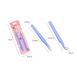 1 Paire de pinces à épiler à pointe coudée, outil de préhension pour autocollants et décoration, multifonctionnel, avec clip coloré - Product Image 5