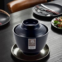 Bol à soupe miso noir en mélamine japonaise Yangge pour restaurant