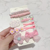 9pcs/set Jepit Rambut Bunga Anak-anak, Jepit Rambut Pita Lucu dengan Ikat Rambut Bunga, Aksesoris Rambut Model Jepit Buaya untuk Anak Perempuan, Set Hadiah