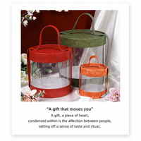 Porte-invitations de mariage cylindriques transparents de luxe avec poignée, en papier d'art écologique recyclable, coins arrondis, haute durabilité, magnétiques