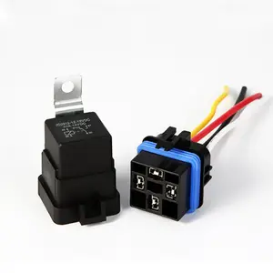 waterproof auto relay JD2912 12v 24v 40a 45a 4 pin 5 pin car automotive relay socket wire harness set