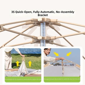 Tente de <span class=keywords><strong>camping</strong></span> de style primitif, équipement de <span class=keywords><strong>camping</strong></span> portable pliable pour l'extérieur, ensemble complet de <span class=keywords><strong>camping</strong></span> pour séjours de nuit, aucun montage requis - Product Image 2
