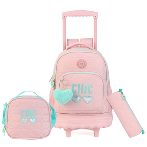 Juego de Mochila Escolar de Tres Piezas: Mochila, Lonchera, Estuche para Lápices, Bolsa de Viaje Impermeable de Doble Asa, Mochila con Ruedas - Product Image 3