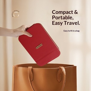Mini Portable Foldable <strong>Makeup</strong> Case LED Lighted Single-Sided <strong>Mirror</strong> Compact Cosmetic Storage Bag for Purse Travel Quick <strong>Makeup</strong> - Product Image 4