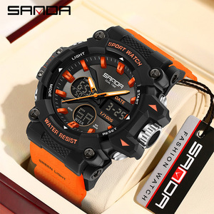 Reloj Deportivo SANDA 6225 de Alta Calidad para Hombre, Pantalla Analógica Digital, Luminoso, Resistente al Agua 5BAR, Correa de TPU, Visualización de Fecha y Día de la Semana - Product Image 5