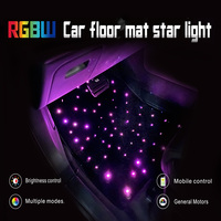 Alfombrilla Universal RGBW para Auto con Luz de Estrellas, 64 Colores, Control por Aplicación, Luces LED Ambientales para el Interior del Vehículo con Modo Música, Impermeables