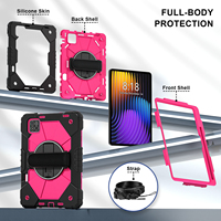 Étui robuste à 3 couches pour Xiaomi Pad 7 Pad 7 Pro 2024 avec support rotatif à 360°, dragonne, bandoulière, porte-stylet, bicolore OEM ODM