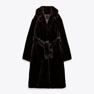 All'ingrosso giacca di alta qualità invernale calda di lusso con colletto bavero Button-Up lunga in pelliccia sintetica per le donne - Product Image 1