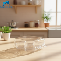 Barquette en plastique PET transparente de forme rectangulaire, marque TIANCHOU, pour l'emballage d'aliments, de gâteaux, de bonbons et de chocolat