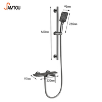 SAMTOU Nouvelle Douche Murale Haut de Gamme en Laiton à 2 Modes, Chaud/Froid, Effet Pluie, Douce, pour Salle de Bain et Chambre, avec Douchette à Main