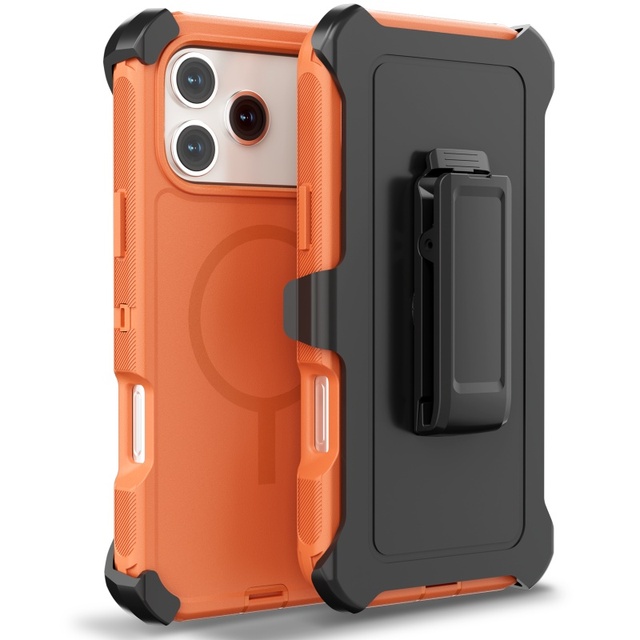 PC+TPU Magnetic Defender Armor Phone Case With Black Belt Clip for Iphone 13 15 17 Air Pro Max Heavy Duty Rugged Cover Hoesje