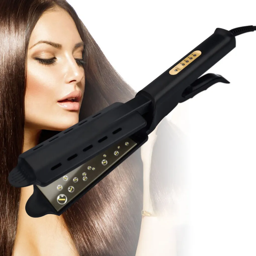 बाल Straightener चार-गियर तापमान समायोजन सिरेमिक टूमलाइन ईओण सपाट आयरन चौड़ा पैनल प्रोफेशनल स्टाइल उपकरण