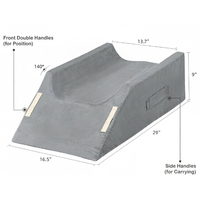 Coussin d'élévation des jambes en mousse à mémoire de forme de qualité médicale avec poignées pour la récupération post-chirurgicale, le soulagement des gonflements et la circulation