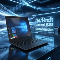 Ordinateur portable économique de 14 pouces avec 8 Go de RAM, processeur Intel J3355, écran IPS, clavier anglais, idéal pour les bureaux et les entreprises