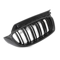 Grille de Rechange Vantwo à Double Lamelles en Fibre de Carbone Effet Humide et Grille d'Aération Clip-On pour BMW F33 F36 F80 F82 F83 M3 M4 2014-2020