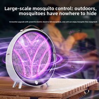 Lampe anti-moustiques rechargeable, piège à choc électrique à lumière UV violette avec veilleuse chaude, double usage mural et de table