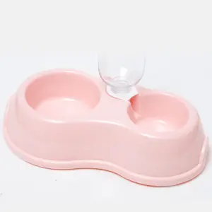 Pet water dispenser cat water bowl double bowl plastic automatic water bottle dog bowl pet supplies