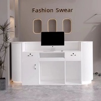 Meilleures ventes de comptoirs de bureau de luxe au design incurvé, table avant moderne, caissier, club de loisirs, réception, salon de beauté