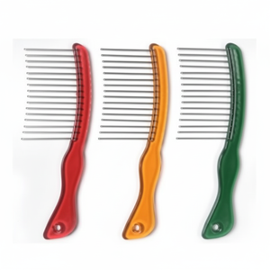 Pettine in ferro Pama di colore trasparente pettine per massaggio a denti larghi di grandi dimensioni con manico in plastica per uso salone 2-acquisto richiesto - Product Image 1