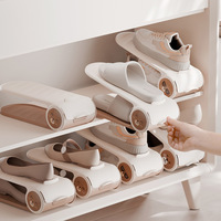 Étagère à chaussures pliable à double étage en plastique Riyue Xingchen avec niveaux réglables pour la maison, le dortoir, le salon