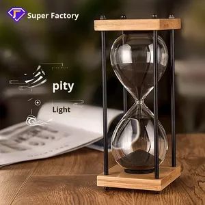 <span class=keywords><strong>Sablier</strong></span> en verre borosilicate de haute qualité, résistant aux chutes pour enfants, 15/30/60 minutes, moderne, simple, rétro, forme géométrique créative - Product Image 2