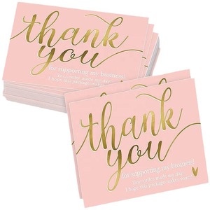 Customized Logo Foil High Quality Luxury 'Thank You' Printable Gift Card for Small Businesses LNX Brand Model LNX-22X126